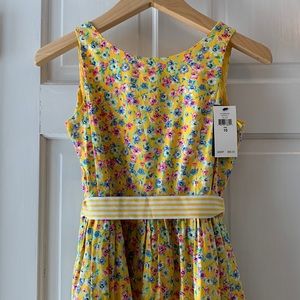 Yellow floral Polo Ralph Lauren girls dress size 10 NWT